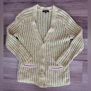 LAFAYETTE 148 NEW YORK Cardigan Yellow Knit Size Small